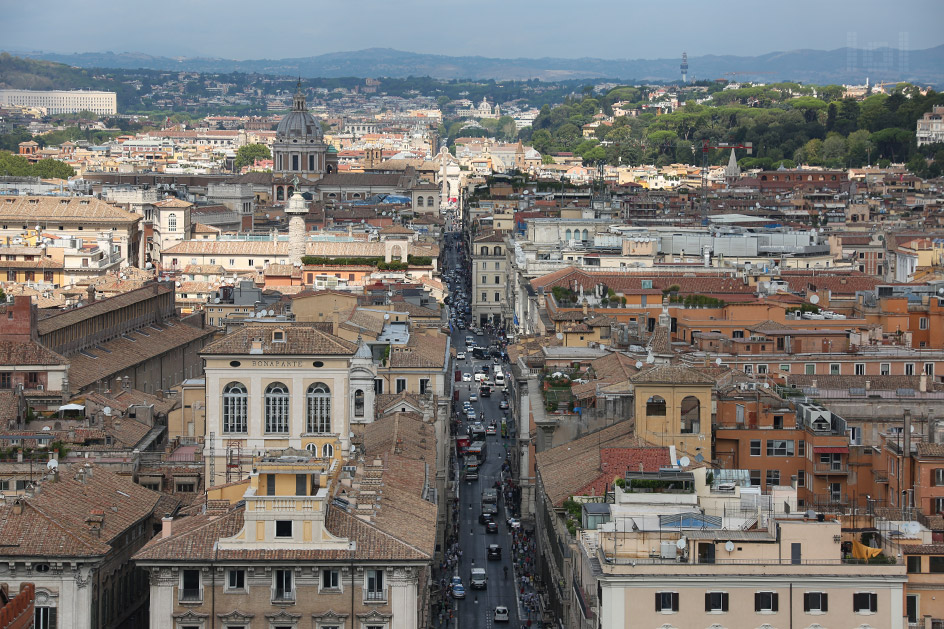 Aussicht vom Monumento Vittorio Emanuele II Richtung Piazza des Popolo