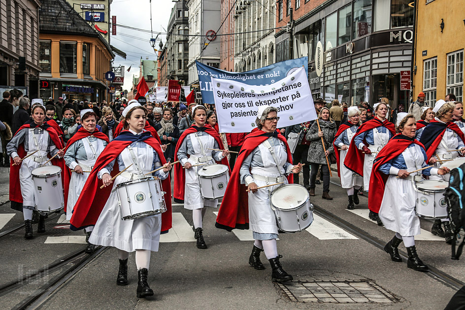 Mai-Demonstration in Oslo, Norwegen