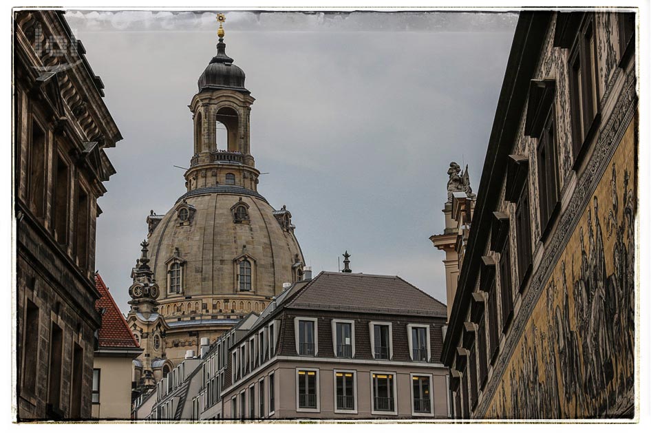Fürstenzug und Frauenkirche in Dresden