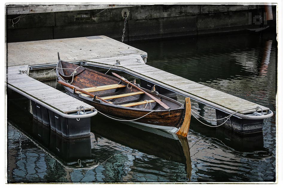 Traditionelles Ruderboot in Oslo