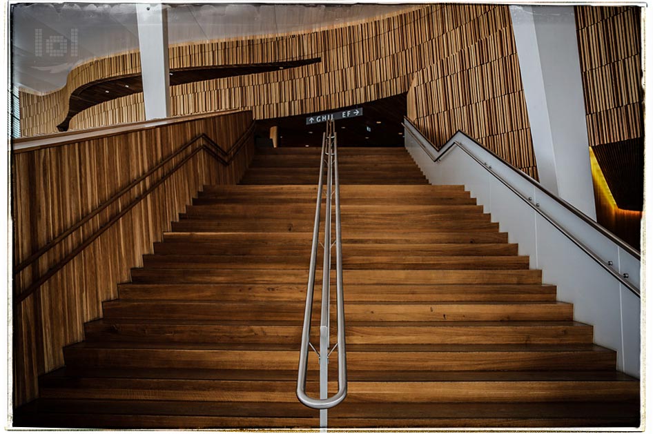 Treppe im Opernhaus in Oslo